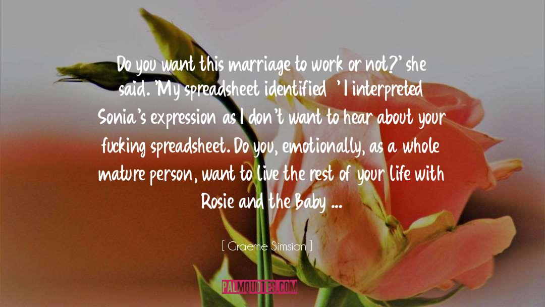 Graeme Simsion Quotes: Do you want this marriage