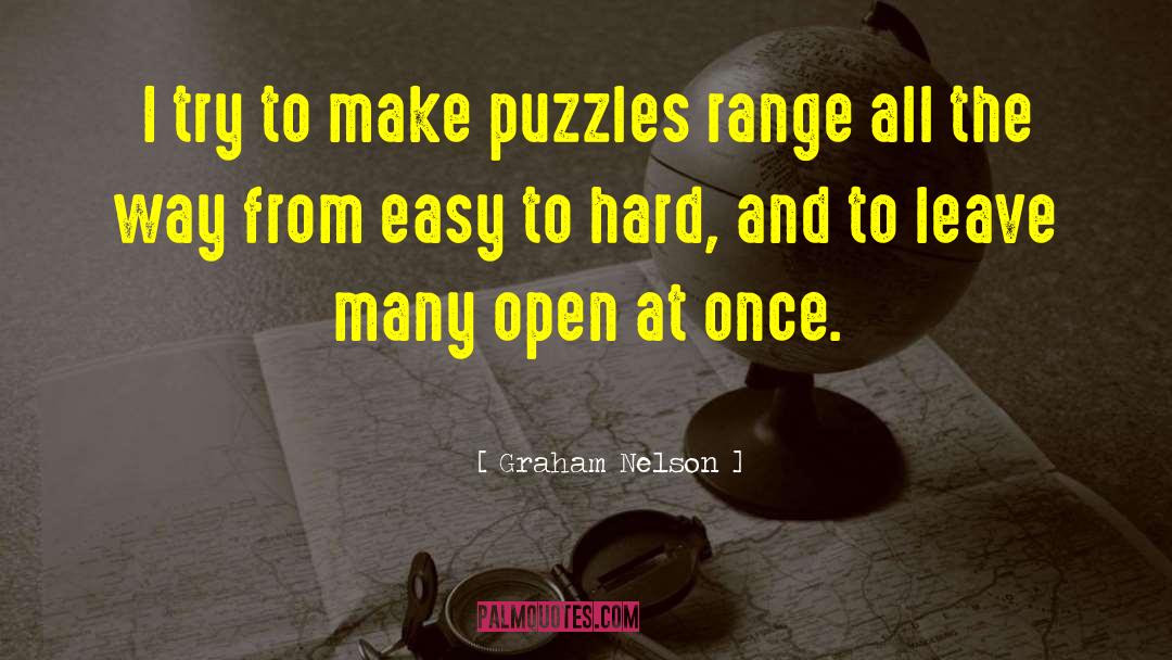 Graham Nelson Quotes: I try to make puzzles