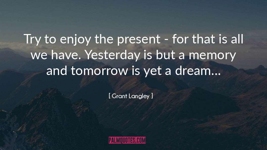 Grant Langley Quotes: Try to enjoy the present