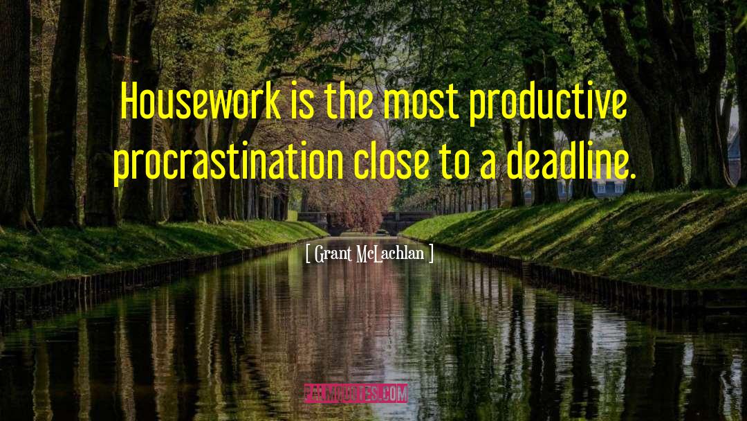 Grant McLachlan Quotes: Housework is the most productive