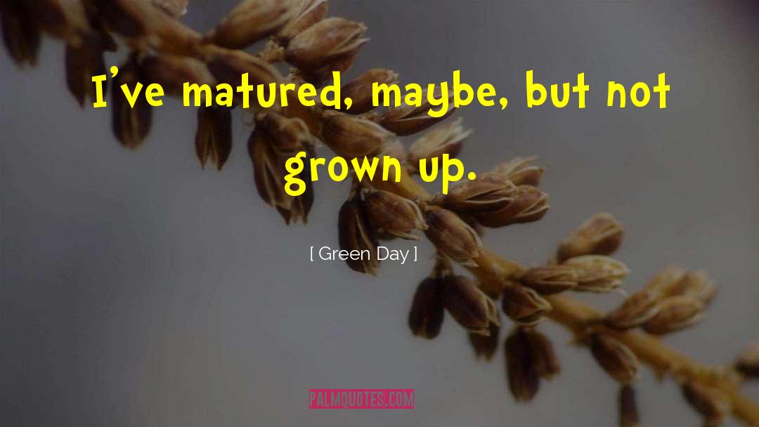 Green Day Quotes: I've matured, maybe, but not