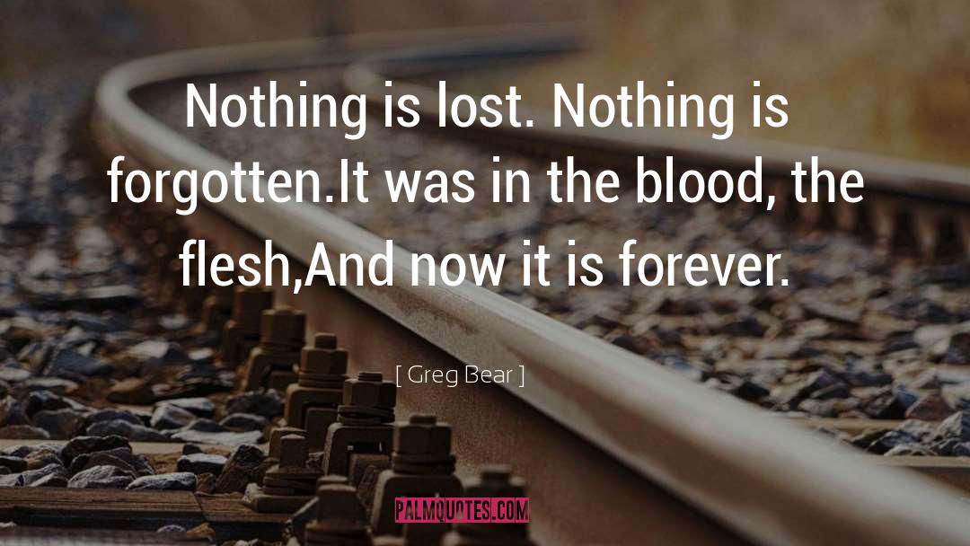 Greg Bear Quotes: Nothing is lost. Nothing is