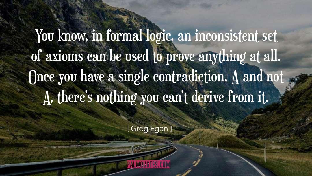 Greg Egan Quotes: You know, in formal logic,