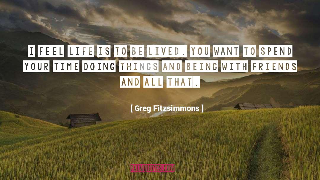 Greg Fitzsimmons Quotes: I feel life is to