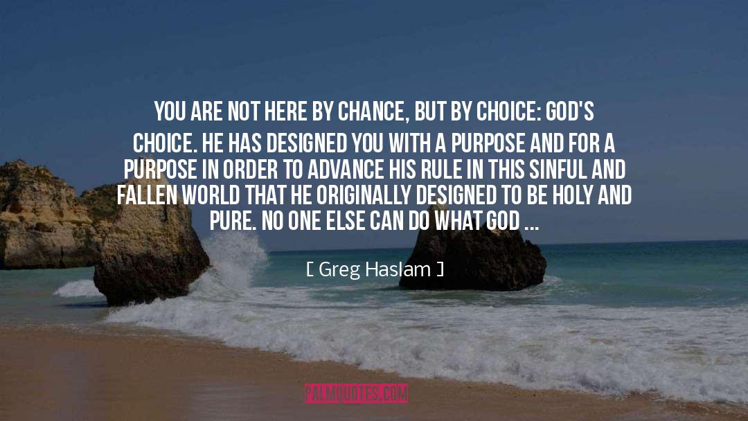 Greg Haslam Quotes: You are not here by