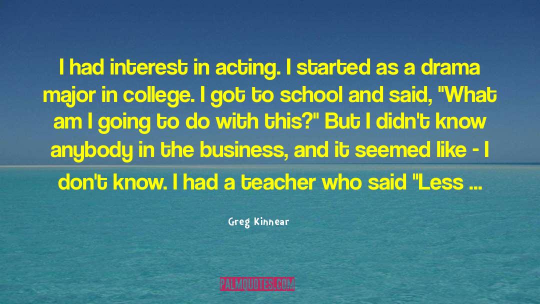 Greg Kinnear Quotes: I had interest in acting.