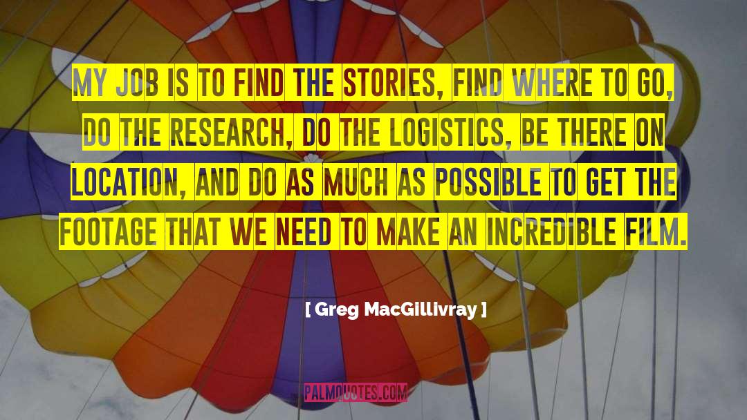 Greg MacGillivray Quotes: My job is to find