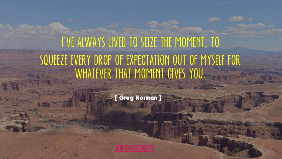 Greg Norman Quotes: I've always lived to seize