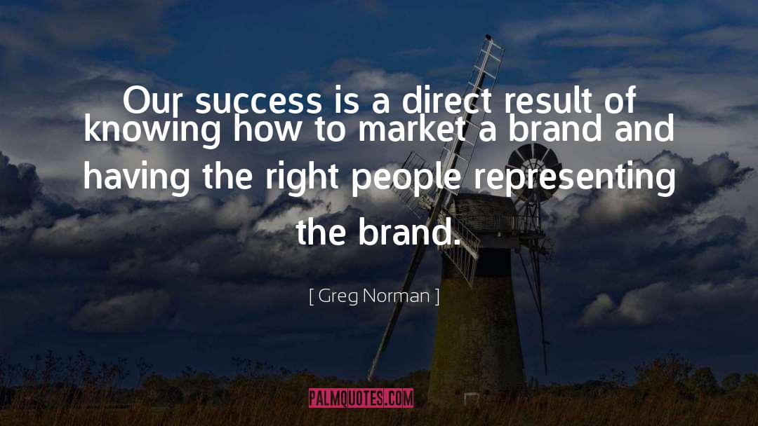Greg Norman Quotes: Our success is a direct
