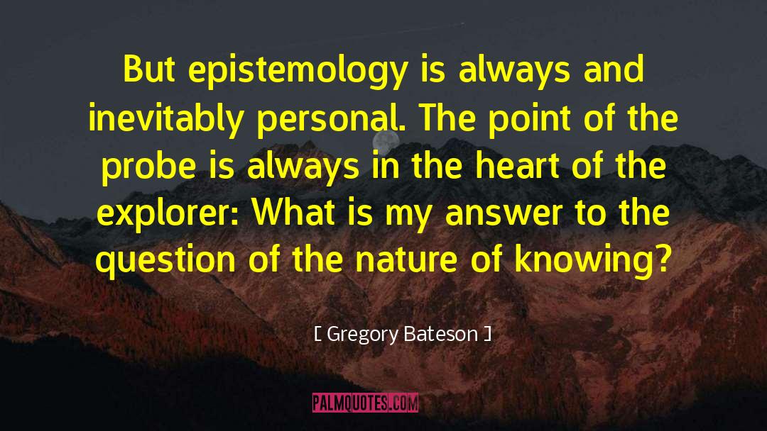 Gregory Bateson Quotes: But epistemology is always and