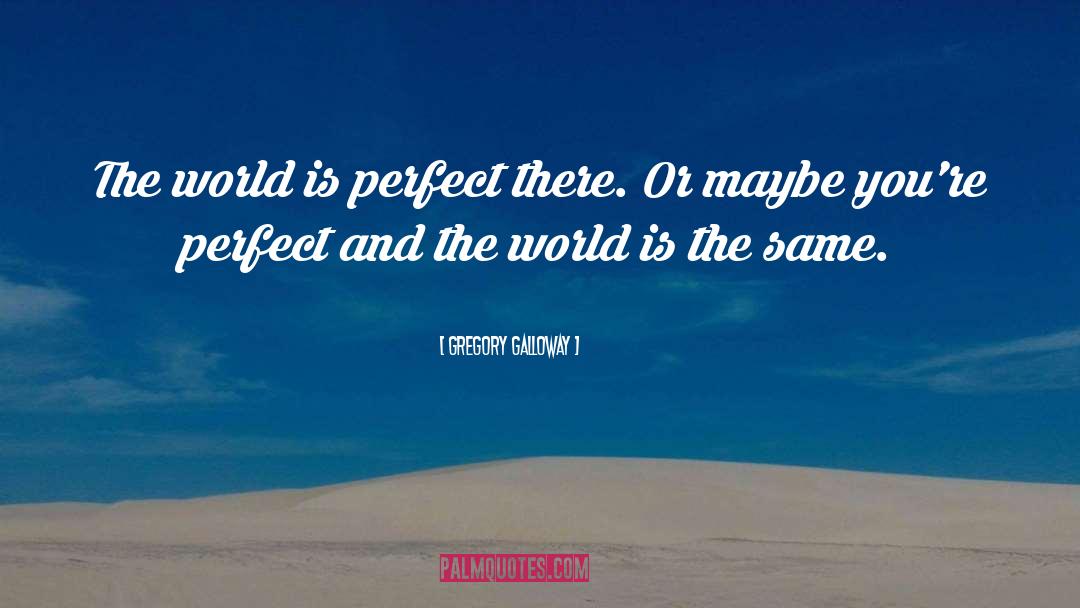 Gregory Galloway Quotes: The world is perfect there.