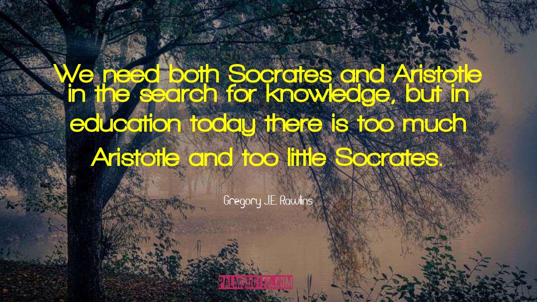 Gregory J.E. Rawlins Quotes: We need both Socrates and