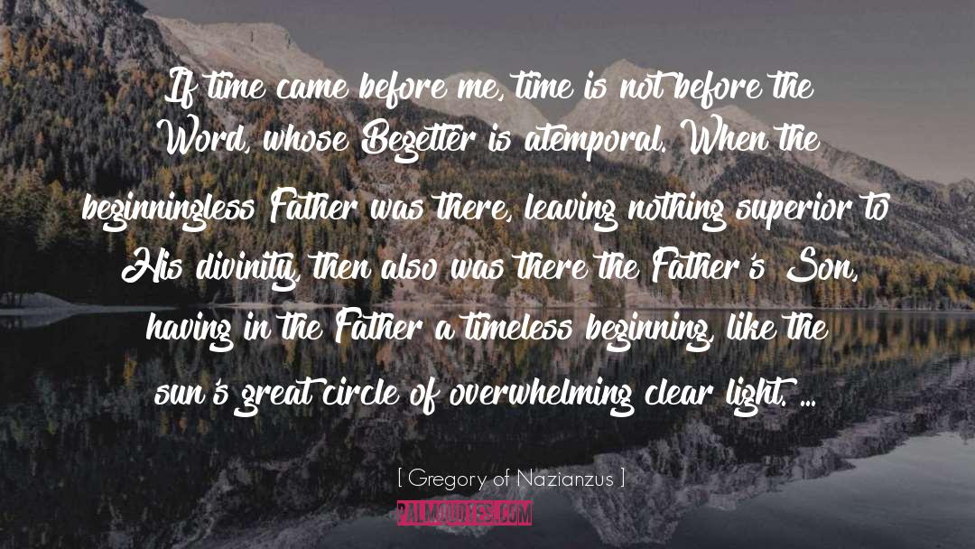 Gregory Of Nazianzus Quotes: If time came before me,