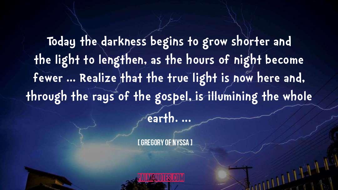 Gregory Of Nyssa Quotes: Today the darkness begins to