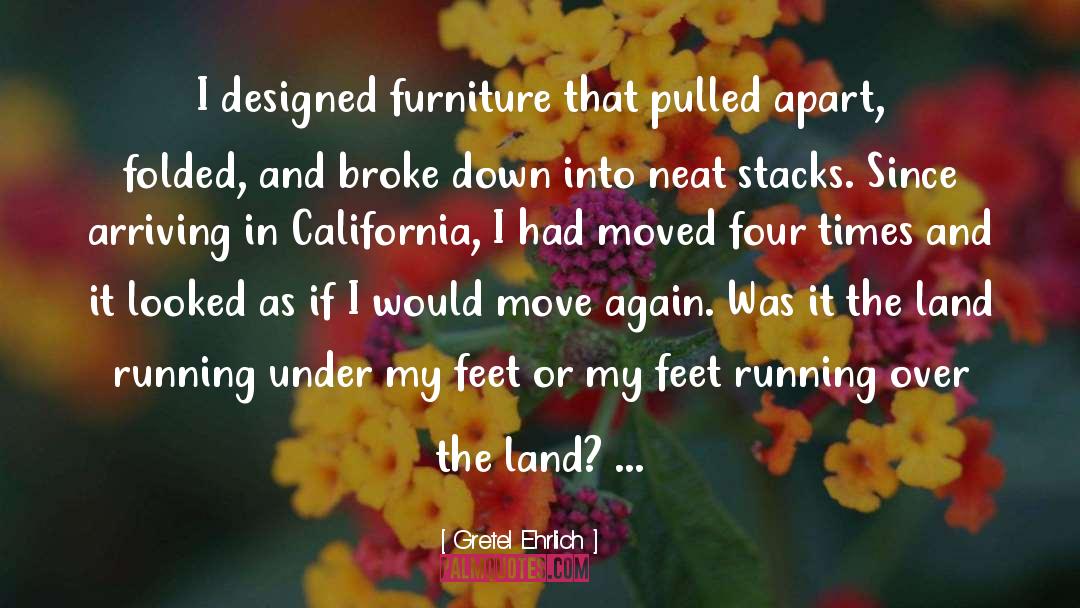 Gretel Ehrlich Quotes: I designed furniture that pulled