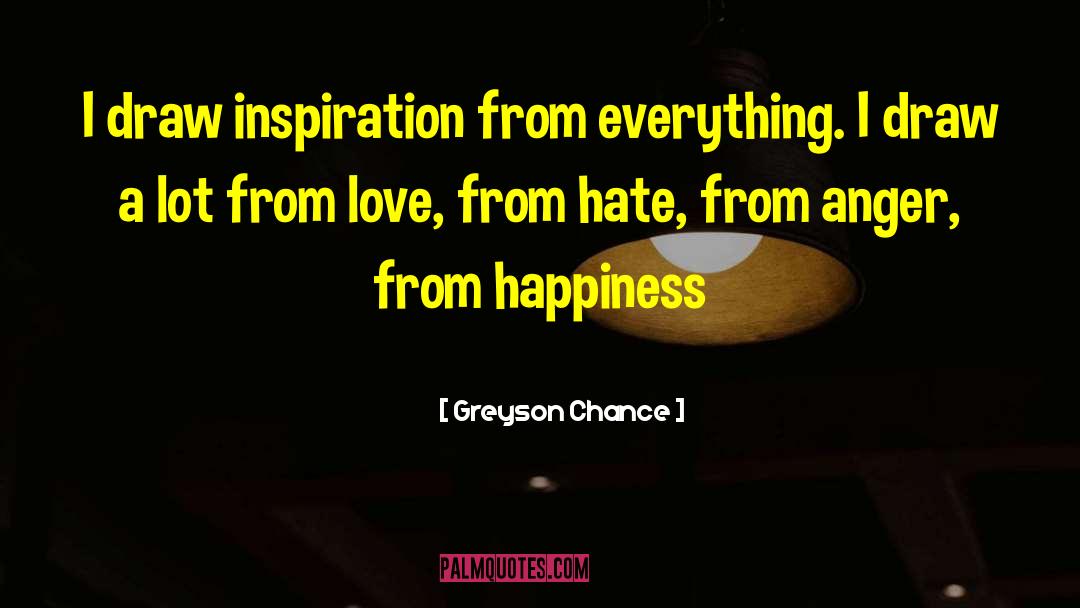 Greyson Chance Quotes: I draw inspiration from everything.