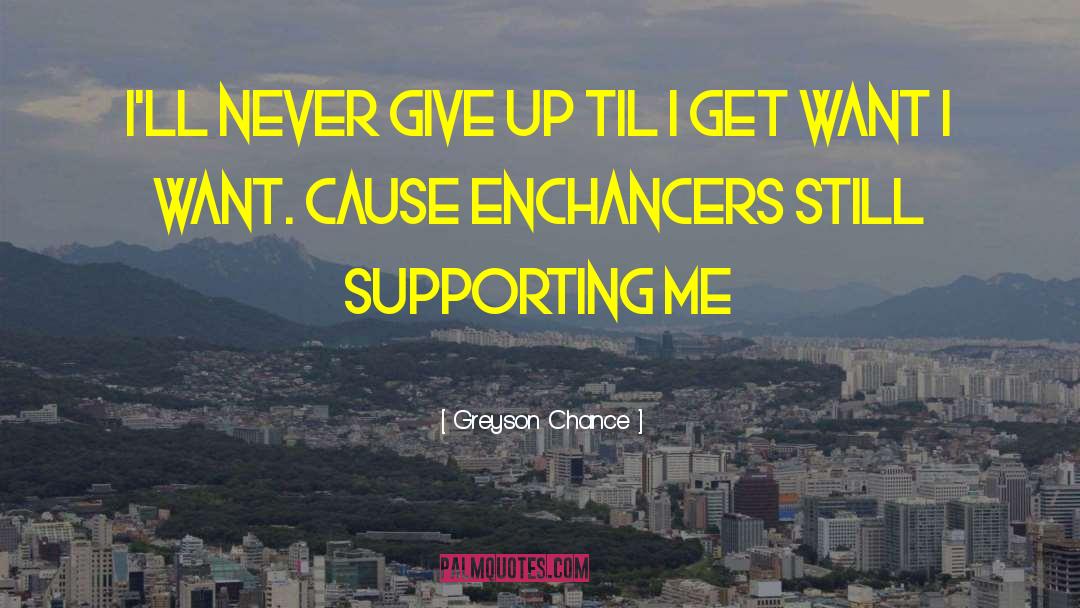 Greyson Chance Quotes: I'll never give up til