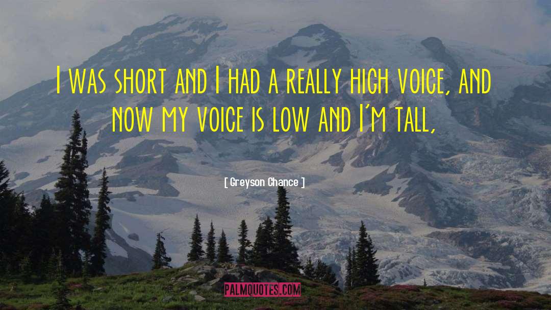 Greyson Chance Quotes: I was short and I