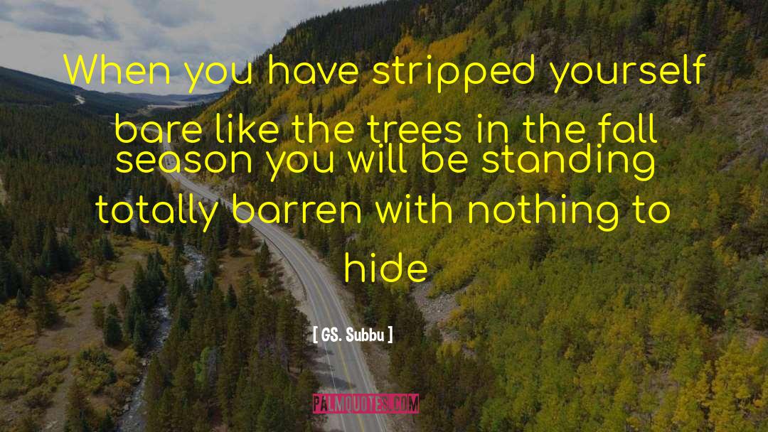 GS. Subbu Quotes: When you have stripped yourself