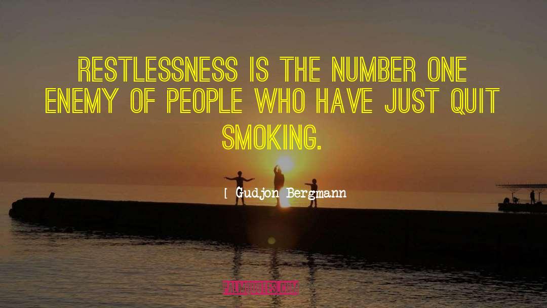 Gudjon Bergmann Quotes: Restlessness is the number one