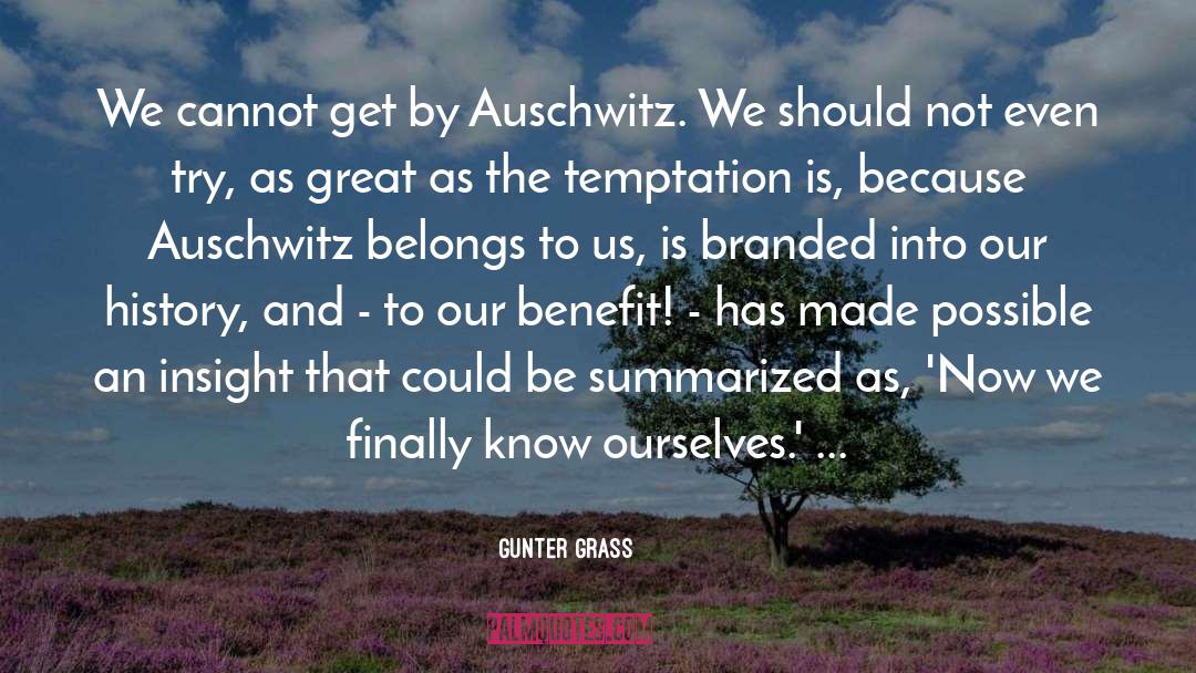 Gunter Grass Quotes: We cannot get by Auschwitz.