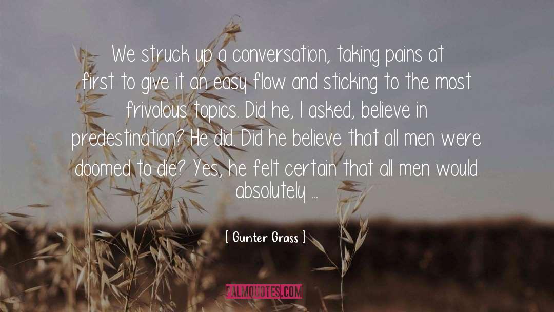 Gunter Grass Quotes: We struck up a conversation,