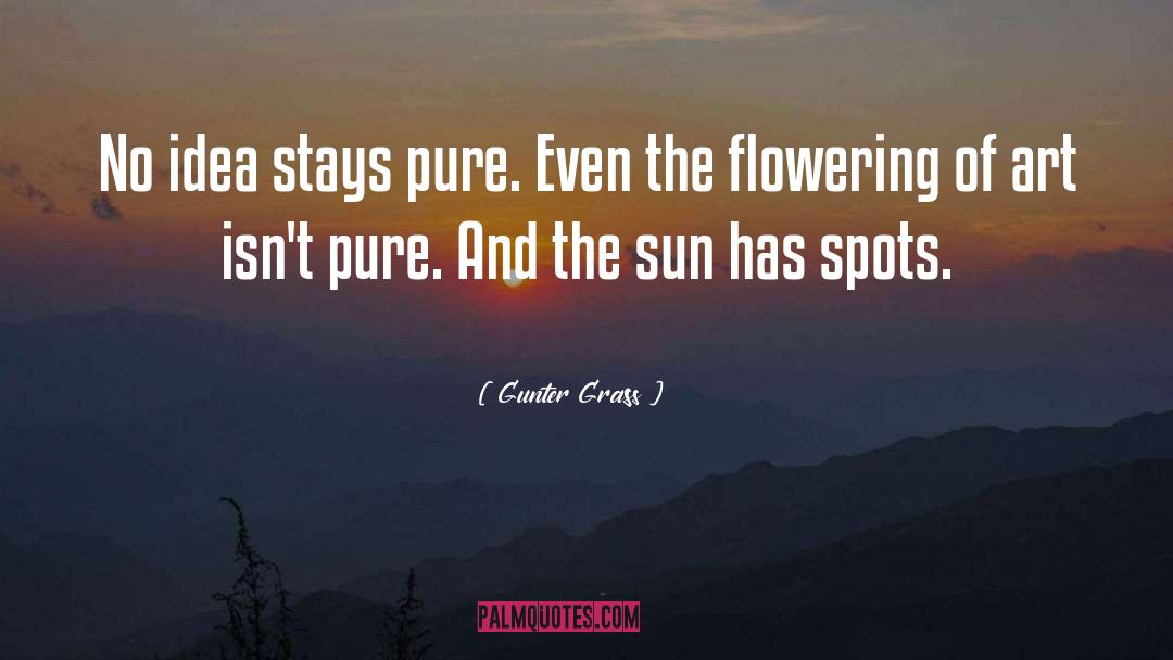 Gunter Grass Quotes: No idea stays pure. Even