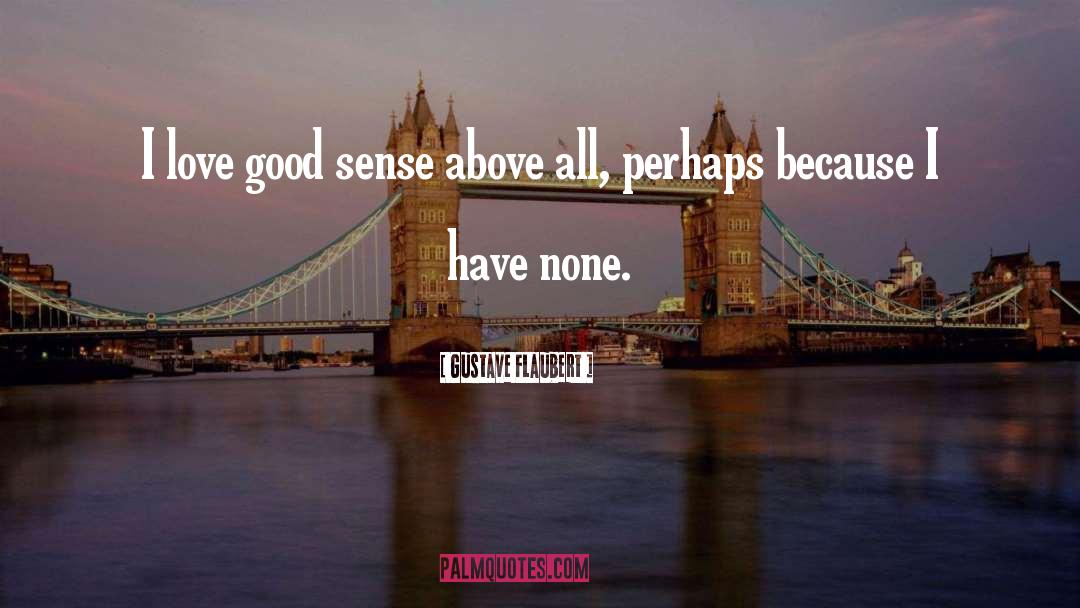 Gustave Flaubert Quotes: I love good sense above