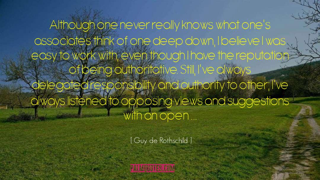 Guy De Rothschild Quotes: Although one never really knows