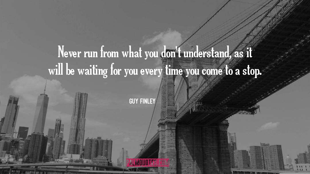 Guy Finley Quotes: Never run from what you
