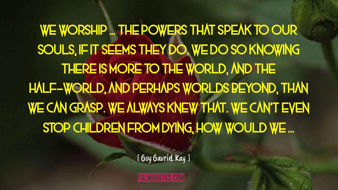 Guy Gavriel Kay Quotes: We worship ... the powers