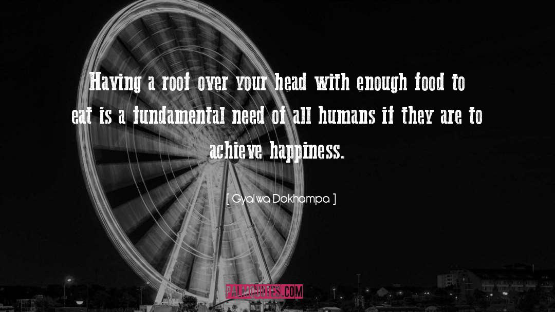 Gyalwa Dokhampa Quotes: Having a roof over your