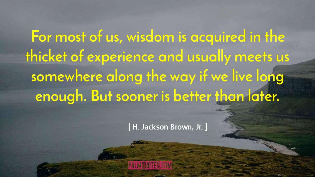 H. Jackson Brown, Jr. Quotes: For most of us, wisdom