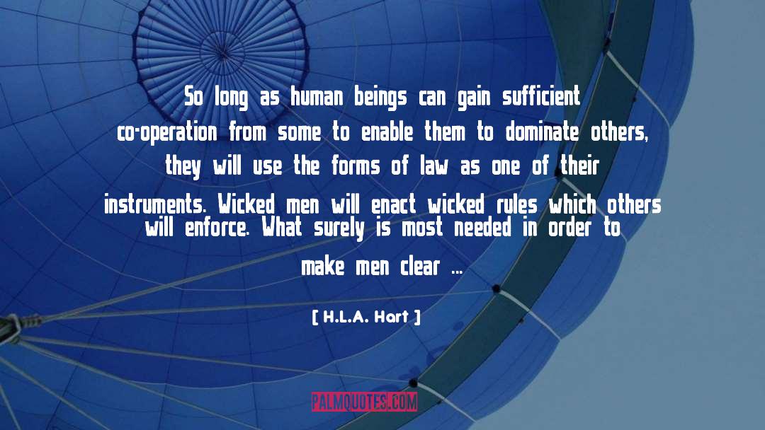 H.L.A. Hart Quotes: So long as human beings