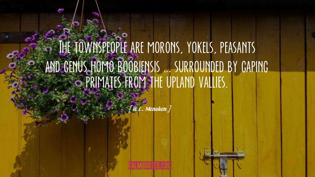 H.L. Mencken Quotes: The townspeople are morons, yokels,