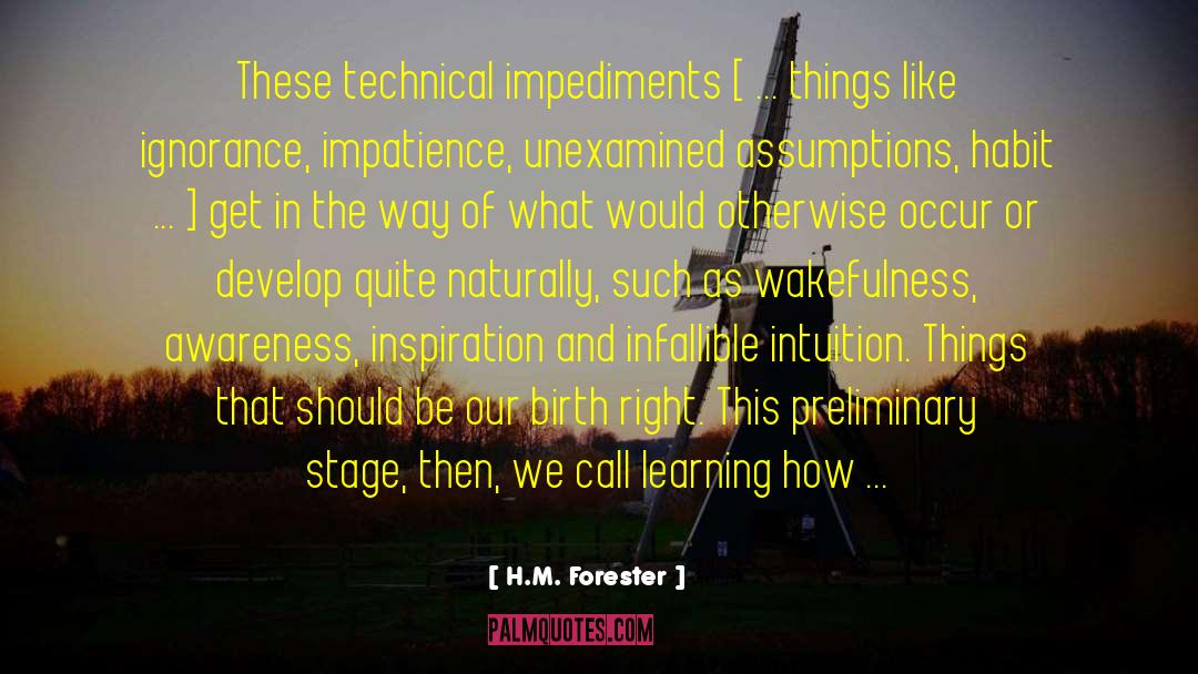 H.M. Forester Quotes: These technical impediments [ ...