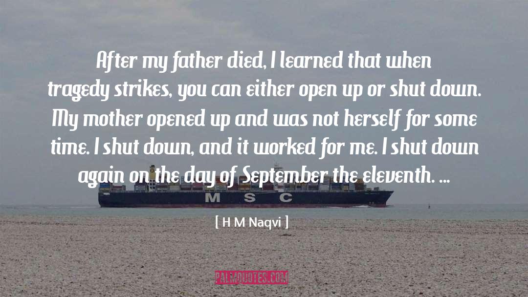 H M Naqvi Quotes: After my father died, I