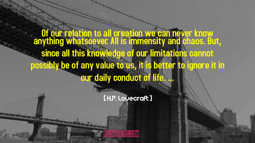 H.P. Lovecraft Quotes: Of our relation to all