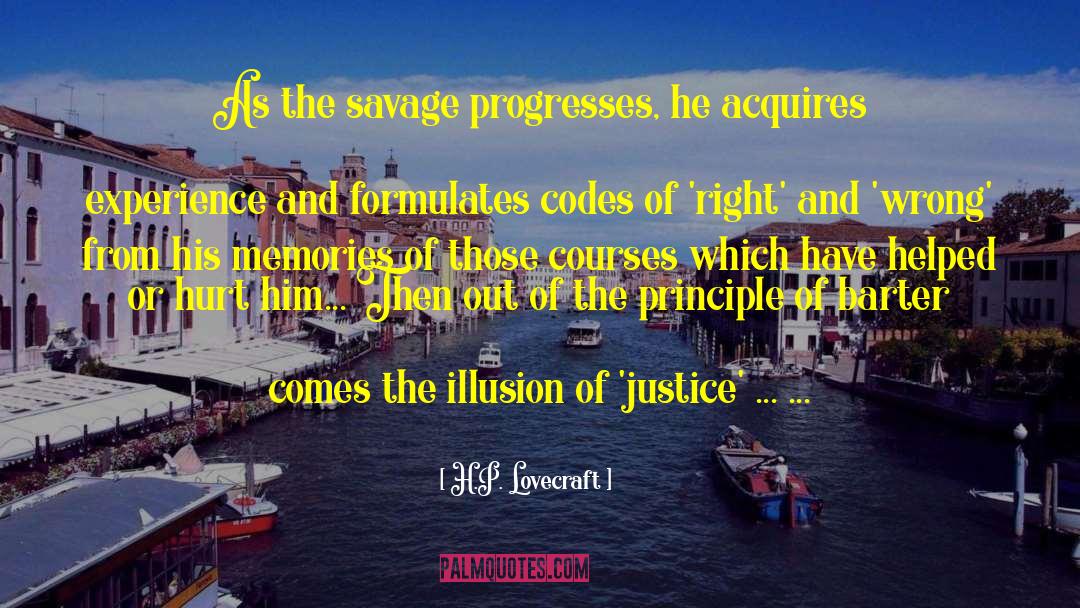 H.P. Lovecraft Quotes: As the savage progresses, he