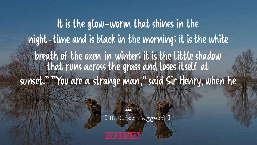 H. Rider Haggard Quotes: It is the glow-worm that