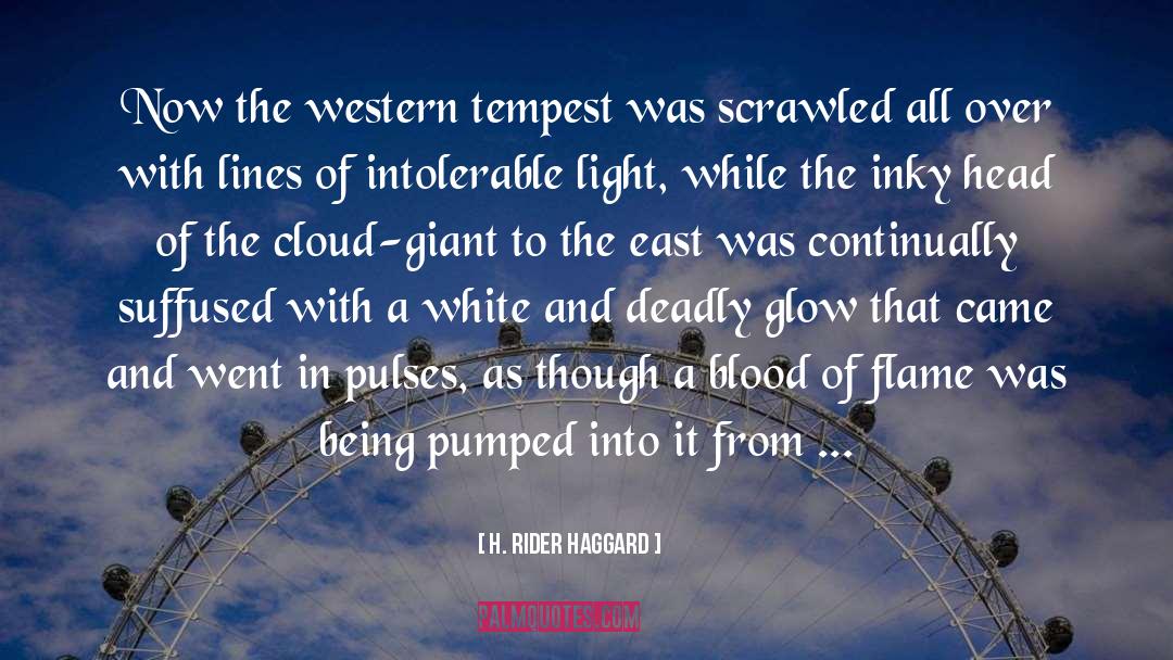 H. Rider Haggard Quotes: Now the western tempest was