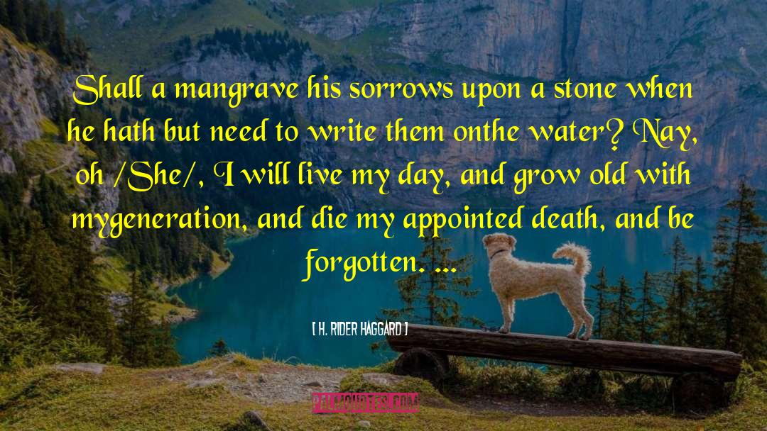 H. Rider Haggard Quotes: Shall a man<br>grave his sorrows