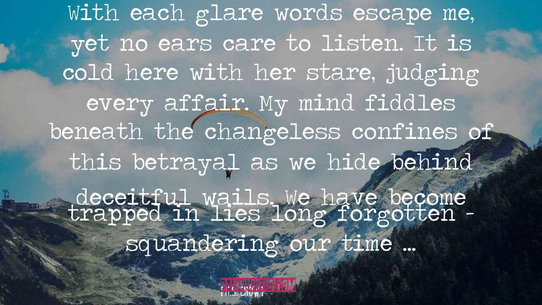 H.S. Crow Quotes: With each glare words escape