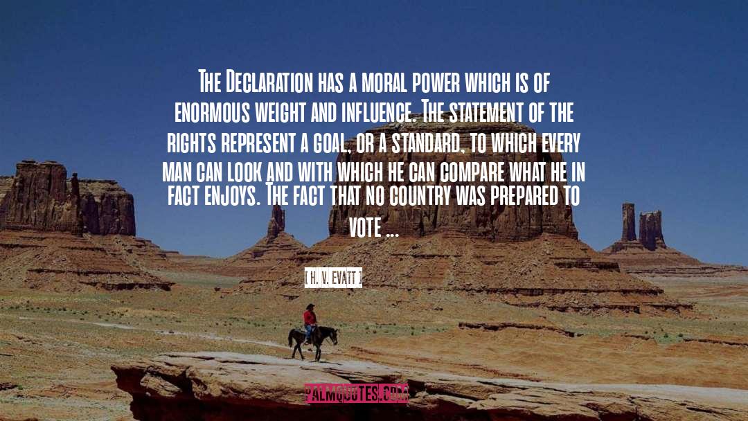 H. V. Evatt Quotes: The Declaration has a moral