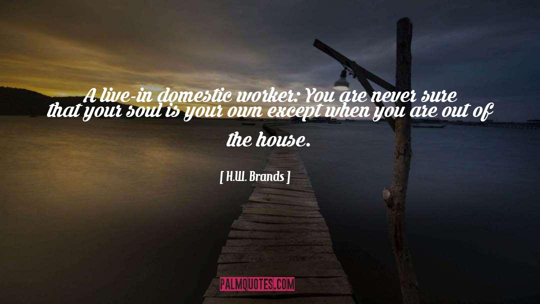 H.W. Brands Quotes: A live-in domestic worker: You