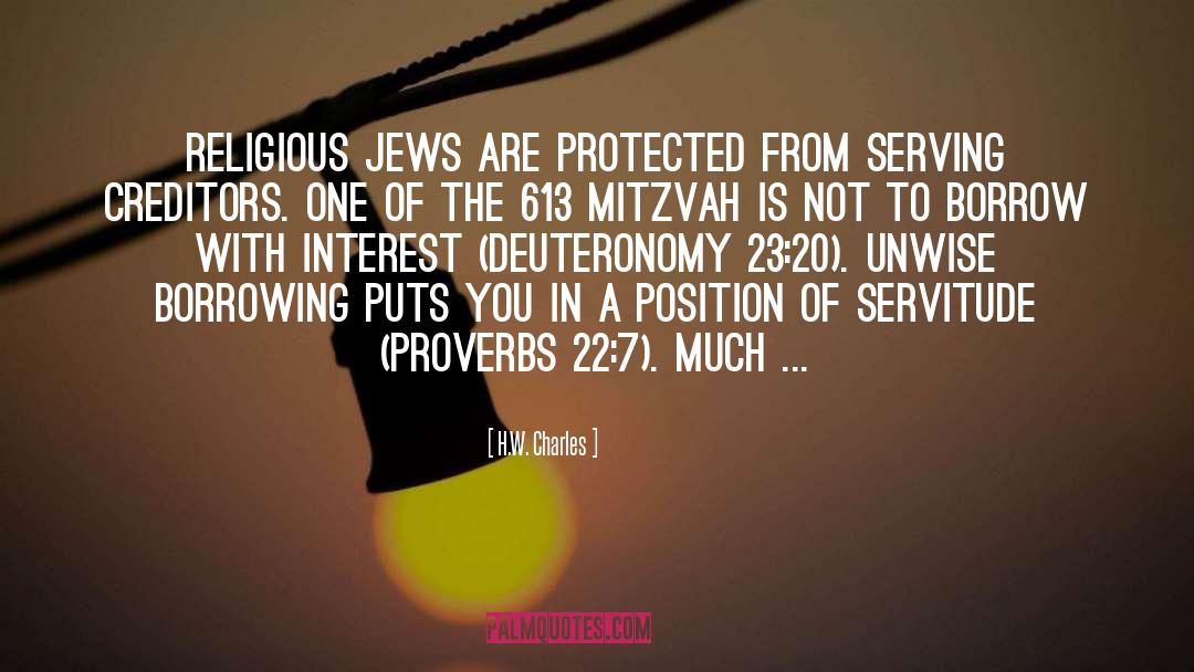 H.W. Charles Quotes: Religious Jews are protected from