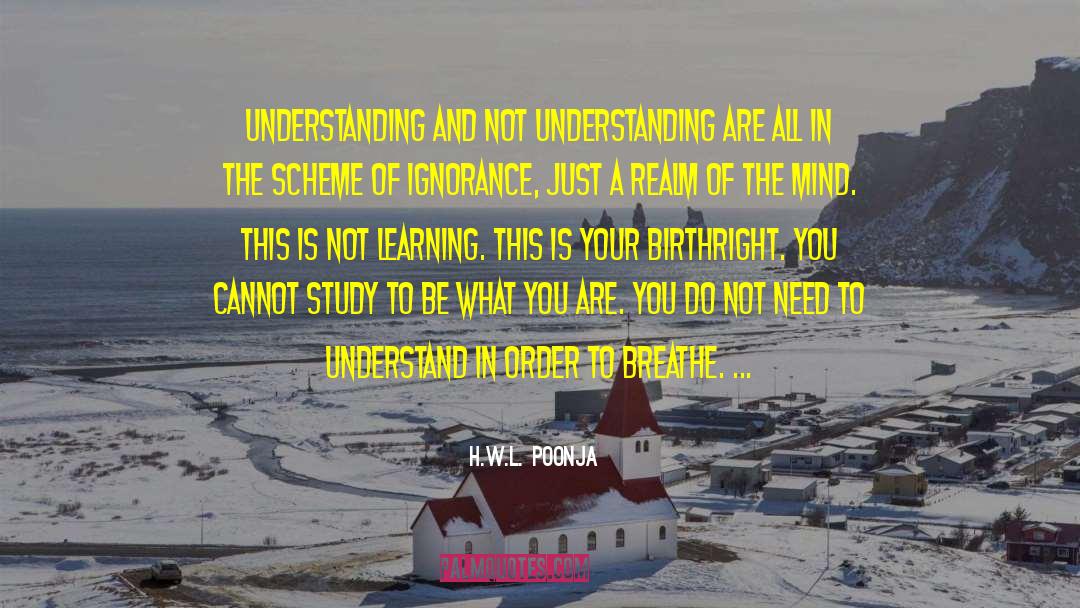 H.W.L. Poonja Quotes: Understanding and not understanding are