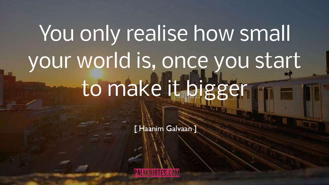 Haanim Galvaan Quotes: You only realise how small