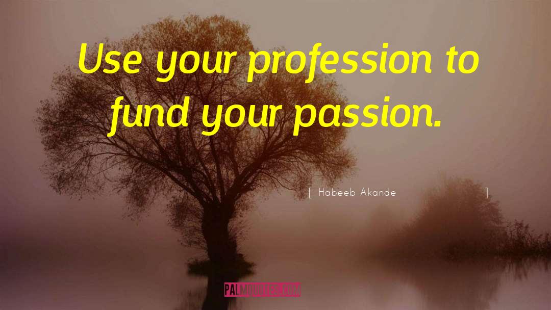 Habeeb Akande Quotes: Use your profession to fund