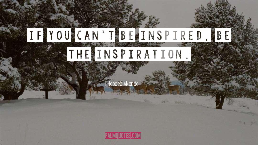 Habeeb Akande Quotes: If you can't be inspired,